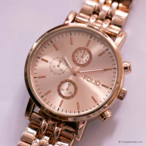 ساعة جلد بني للسيدات